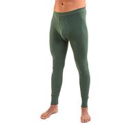 HERMKO 3540 Herren Lange Unterhosen mit Eingriff und Weichbund aus 100% Bio-Baumwolle in Feinripp, Größe:D 7 = EU XL, Farbe:Olive