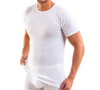 HERMKO 3842 Herren Kurzarm Shirt Doppelripp aus Bio-Baumwolle, 1/4- Arm Unterhemd, Größe:D 11 = EU 5XL, Farbe:weiß