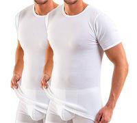HERMKO 3848 Herren Bio Kurzarm Shirt Doppelripp 2er Pack, Größe:D 12 = EU 6XL, Farbe:weiß
