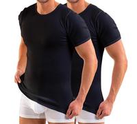 HERMKO 3848 Herren Bio Kurzarm Shirt Doppelripp 2er Pack, Größe:D 8 = EU XXL, Farbe:schwarz