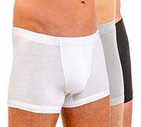 HERMKO 3901 3er Pack Herren Boxershorts Pant aus 100% Bio-Baumwolle, Größe:D 4 = EU S, Farbe:Mix w/s/g