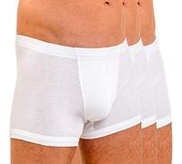 HERMKO 3901 3er Pack Herren Boxershorts Pant aus 100% Bio-Baumwolle, Größe:D 4 = EU S, Farbe:weiß