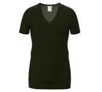 HERMKO 40488 Herren Kurzarm Shirt mit V-Ausschnitt aus Merinowolle/Tencel, Größe:D 5 = EU M, Farbe:schwarz