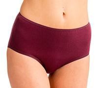 HERMKO 5011 3er Pack Damen Taillenslip aus Baumwolle/Elastan (Maxi-Slip), Farbe:Bordeaux, Größe:40/42 (M)