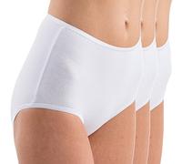 HERMKO 5011 3er Pack Damen Taillenslip aus Baumwolle/Elastan (Maxi-Slip), Farbe:weiß, Größe:36/38 (S)