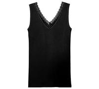 HERMKO 55138003 Damen Achselhemd mit Spitzendetails, Farbe:schwarz, Größe:36/38 (S)