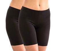 HERMKO 5780 2er Pack Damen Longpant - knielanger Pant, Farbe:schwarz, Größe:36/38 (S)