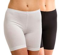 HERMKO 5780 2er Pack Damen Longpant - knielanger Pant, Farbe:weiß/schwarz, Größe:48/50 (XL)