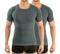 HERMKO 63840 2er Pack Herren Funktionsunterwäsche Shirt mit 1/4 Arm, Rundhals (Weitere Farben)