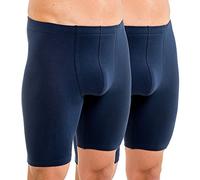 HERMKO 8955 2er Pack Herren Longpant - Knielange Unterhose mit Dehnbund aus Baumwolle/Elastan - Formstabil, Bequem und Hautfreundlich, Größe:D 6 = EU L, Farbe:Marine