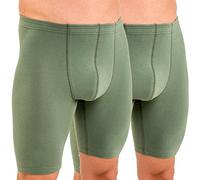 HERMKO 8955 2er Pack Herren Longpant - Knielange Unterhose mit Dehnbund aus Baumwolle/Elastan - Formstabil, Bequem und Hautfreundlich, Größe:D 7 = EU XL, Farbe:Olive