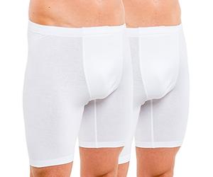 HERMKO 8955 2er Pack Herren Longpant - Knielange Unterhose mit Dehnbund aus Baumwolle/Elastan - Formstabil, Bequem und Hautfreundlich, Größe:D 10 = EU 4XL, Farbe:weiß