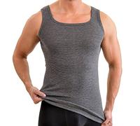 HERMKO Herren Tank Top - Weiches Tanktop mit Breiten Trägern (50 mm) und Carré-Ausschnitt & elastische Rippenbörtchen 1663025, Größe:D 10 = EU 4XL, Farbe:anthrazit-meliert