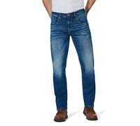 5-Pocket-Jeans HERO BY JOHN MEDOOX "Baxter Denim Relaxed Fit Jeans", Herren, Gr. 38, Länge 30, blau (heavy wash), Denim/Jeans, 96% Baumwolle, 2% Polyester, 2% Elasthan, straight fit lang, Jeans 5-Pock