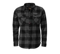 Fleecehemd HERO BY JOHN MEDOOX "HENDRIX Fleecehemd", Herren, Gr. XXL, US-Größen, schwarz (schwarz, grau check), Fleece, 100% Polyester, regular fit, Hemden, Regular Fit Casual Fleece für Herren (28004