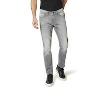 5-Pocket-Jeans HERO BY JOHN MEDOOX "Portland Season Slim Straight Stretch", Herren, Gr. 36, Länge 36, grau (grau used), Denim/Jeans, 98% Baumwolle, 2% Elasthan, straight fit lang, Jeans 5-Pocket-Jeans