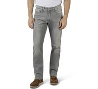5-Pocket-Jeans HERO BY JOHN MEDOOX "Denver Fashion Regular Straight Stretch", Herren, Gr. 31, Länge 32, grau (lightgrau denim), Denim/Jeans, 98% Baumwolle, 2% Elasthan, casual, straight fit lang, Jean