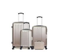 HERO HERO - 4er-Pack - Großer Koffer, mittelgroßer Koffer, Handgepäck und Kosmetikkoffer VESUVIO - beige