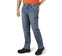 HERO Workwear | Calgary | Cargo Denim | Mid Blue Used | Tapered Fit | Herren(W36,L32)