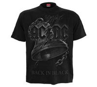 Heroes Inc. AC/DC Back in Black Torn Spiral T-Shirt schwarz unisex, M