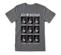 Batman - Emotions Of Batman Charcoal - T-Shirt - Grau - M - 100% Baumwolle,Jersey Grau M