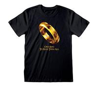 Heroes Inc. Der Herr der Ringe T-Shirt für Erwachsene | Schwarz, One Ring T-Shirt | Kurzarm Tolkien Tee | Offizieller Herr der Ringe Merchandise, Schwarz, S