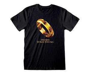 Heroes Inc. Der Herr der Ringe T-Shirt für Erwachsene | Schwarz, One Ring T-Shirt | Kurzarm Tolkien Tee | Offizieller Herr der Ringe Merchandise, Schwarz, S