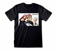 Heroes Inc. Jujutsu Kaisen - Schwarzes T-Shirt für Herren, 100% Baumwolle, T-Shirt, Frontprint des japanischen Comics, Manga und Anime, Schwarz, M
