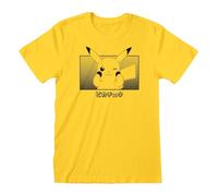 Heroes Inc. Pokémon Kurzarm-T-Shirt, Unisex, Pikachu Katakana, Gelb