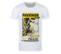 Heroes Inc. Pokemon Pikachu Lightning Katakana Men's White T-Shirt, weiß, L