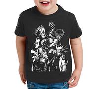 Heroes One Manga Helden Kinder T-Shirt Anime Piece, Kinder T-Shirt Größe:134-146 (9-11 Jahre), Kinder Farben:Schwarz