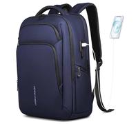 HEROIC KNIGHT Groß laptop rucksack herren, Business Backpack Men with17,3 Inch Laptop Compartment with USB Charging Port, Travel Backpack Waterproof for Office & Business Trip-Blau