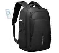 HEROIC KNIGHT Groß laptop rucksack herren, Business Backpack Men with17,3 Inch Laptop Compartment with USB Charging Port, Travel Backpack Waterproof for Office & Business Trip-Schwarz