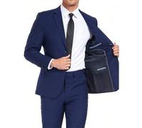 Herren 2 Stücke einfarbiges Anzugset, eleganter einreihiger Slim Fit Hochzeitsanzug Sakko und Hose, Party Ball formeller Business Anzug