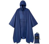 Herren 3-in-1 Regenponcho mit Kapuze, wasserdicht, mit Tasche, Blue 1, XXX-Large