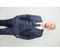 Herren 3-teiliges Prince-of-Wales-Blau Anzug Arbeitskleidung 44" (Chest) 38" (Waist)