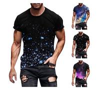 Herren 3D T-Shirt Aufdruck Rundhals Tshirt Cooles T-Shirt Sommer Kurzarm T Shirt Graphic Tee Sport Fitness Shirt Rundhals Top Lustige T-Shirts für Männer