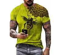 Herren 3D T-Shirt Druckten Grafik Kurzen Ärmeln Rundhalsausschnitt Beiläufige Kurze Ärmel Druck T-Shirts Casual Sport Base Shirt Herren Kurzarm Herren D-004 L