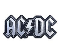 Herren AC/DC Cut Out Folie Logo bestickt Patch schwarz
