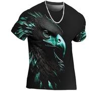 Herren Adler 3D gedruckt T-Shirt Sommer lässig Mode Tops Kurzarm Rundhalsausschnitt Sport T-Shirts