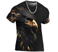 Herren Adler 3D gedruckt T-Shirt Sommer lässig Mode Tops Kurzarm Rundhalsausschnitt Sport T-Shirts