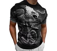 Herren Adler Bedruckt T-Shirt Freedom of the Road Brief drucken Mode Tops Kurzarm Rundhalsausschnitt Sport T-Shirts
