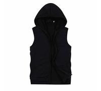 Herren ärmellose Sportweste mit Kapuze mit Reißverschluss Sport Freizeit Kapuzensweatshirt mit Reißverschluss Ärmellos Shirts Weste Muscleshirt Vest Slim Fit Tanktops Sweatshirt Achselshirt