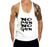 Herren Ärmelloser Tops Tank Tankshirt NO Pain NO GAIN Druck T-Shirt Weste Muscleshirt Sport Vest