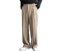 Herren Anzughose,Hose mit weitem Bein, Jogging Hosen, Hohe Taille Stoffhose, Chino Hose, Loose Fit Freizeithose, Legere Alltägliches Standhosen, Herren Business Regular Fit Sommerhose