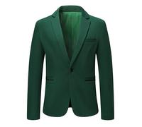 Herren Anzugjacke Slim Fit Mantel Business Alltag Blazer Grün S