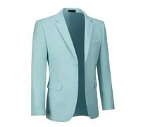 Herren Anzugjacken Casual Zwei Knöpfe Slim Fit Blazer Anzug trennt Mantel Sport Mäntel mit Taschen für Hochzeit Abschlussball Party, Mintgrün, M