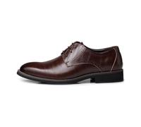 Herren Anzugschuhe Hochzeit Schuhe Klassischer Business Lederschuhe Schnürhalbschuhe Derby Oxfords,Braun,43 EU