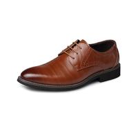 Herren Anzugschuhe Hochzeit Schuhe Klassischer Business Lederschuhe Schnürhalbschuhe Derby Oxfords,Gelb,43 EU