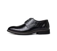 Herren Anzugschuhe Hochzeit Schuhe Klassischer Business Lederschuhe Schnürhalbschuhe Derby Oxfords,Schwarz,45 EU